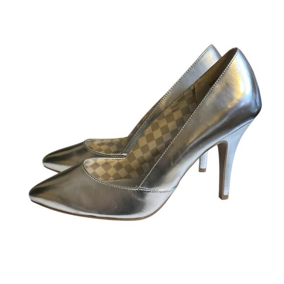 Christian Siriano Size 8.5W High Heels Pumps Shoes Metallic Silver Color - Picture 9 of 14